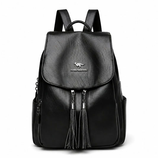 Mochila Importada Para Dama de Cuero Negro