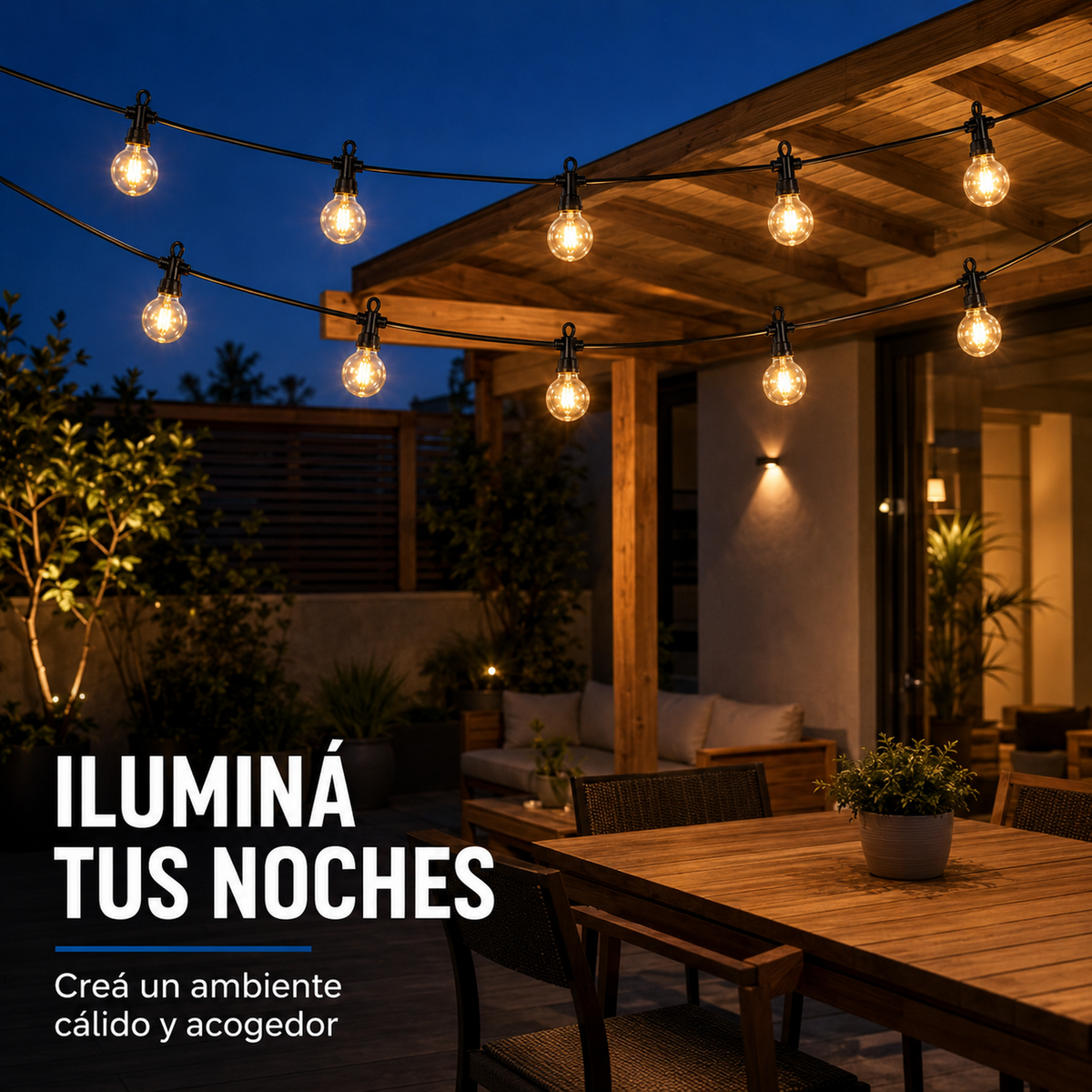 Guirnalda Luces Solar Exterior