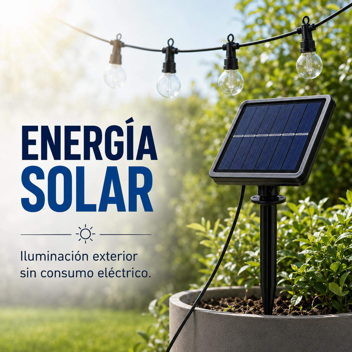 Guirnalda Luces Solar Exterior