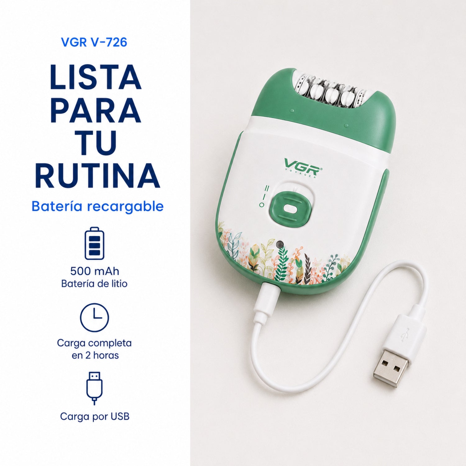 Depiladora Electrica Vgr 726 - Portátil