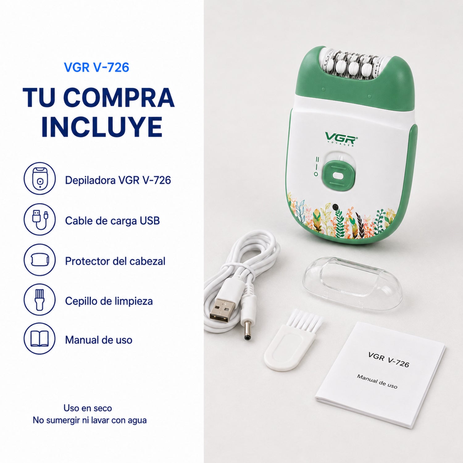 Depiladora Electrica Vgr 726 - Portátil