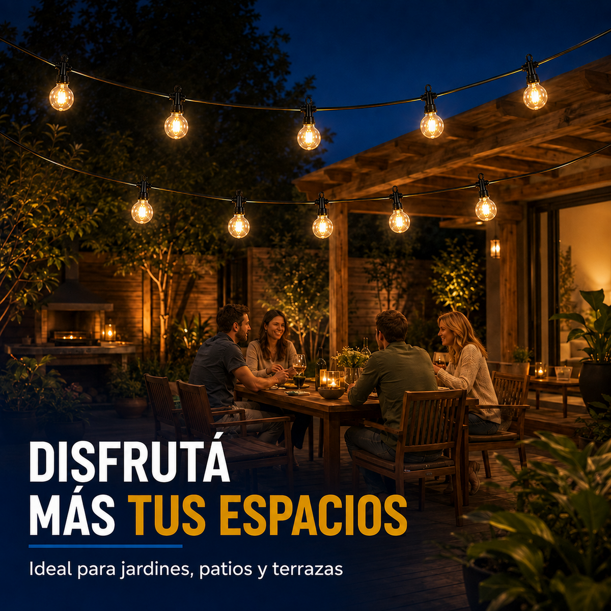 Guirnalda Luces Solar Exterior