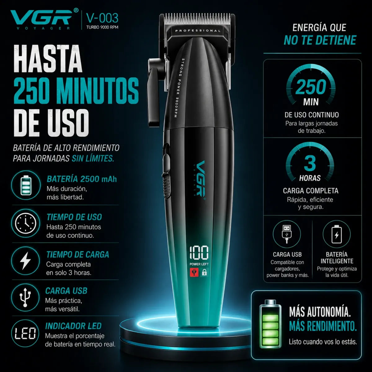 Máquina Profesional Corta Pelo VGR V-003