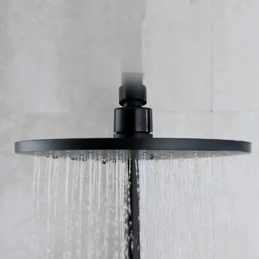 Barral Ducha Columna Negro Acero Inox 3 En 1 Con Monomando