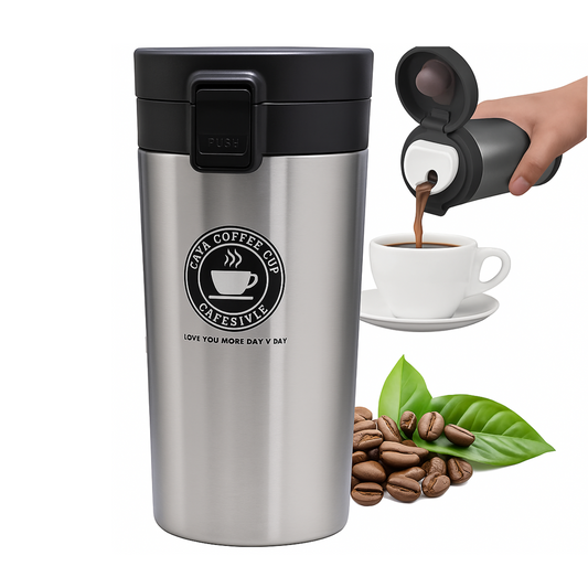 Vaso Térmico Premium Acero Inoxidable Vaso Termo Café o Té color Plateado 510ML