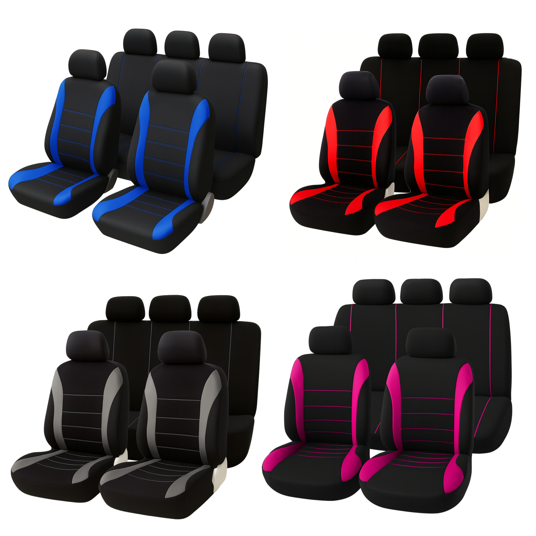 Juego Completo Fundas Cubre Asientos para Auto Varios Colores