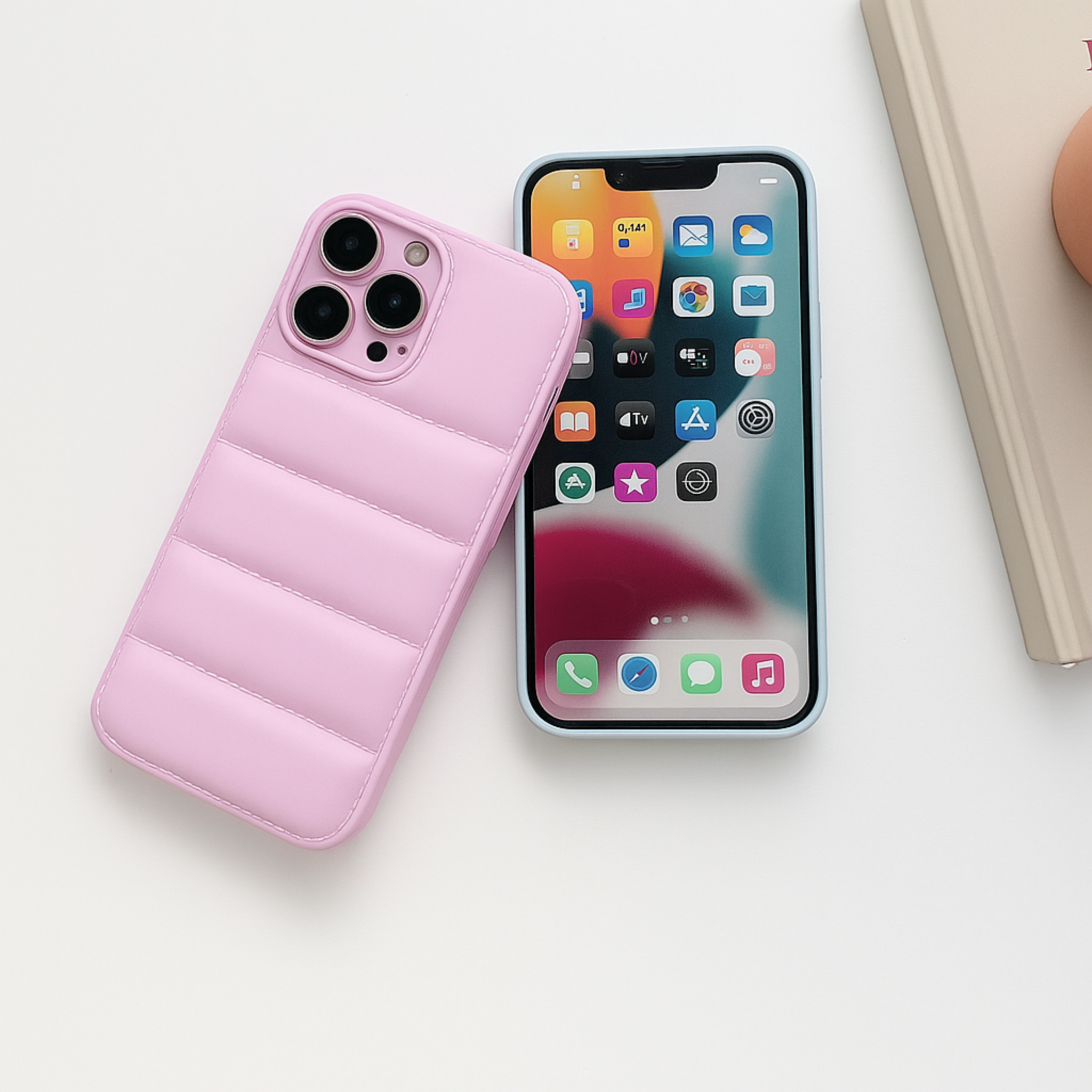 Funda Reforzada Protección para tu Iphone Case Puffer color Rosa
