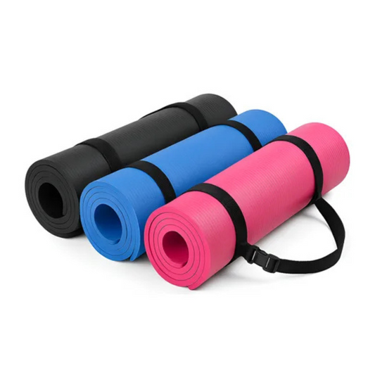 Colchoneta de Yoga Pilates Gimnasia con Cinta Transportadora 10mm Color Azul