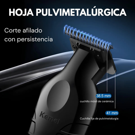 Cortadora De Pelo Profesional Kemei Km-2299 Usb Con Peines Negro