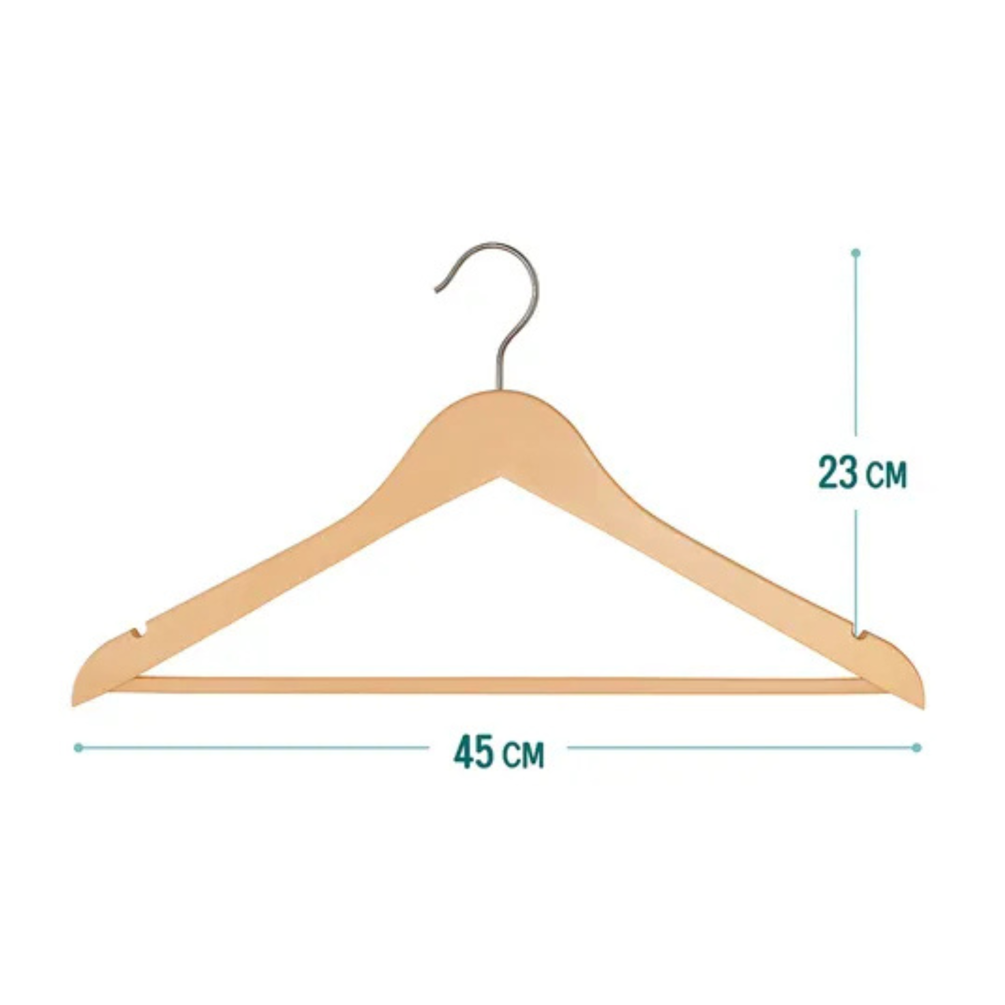 Pack De 10 Perchas De Madera Calidad Premium Resistentes Marrón Claro