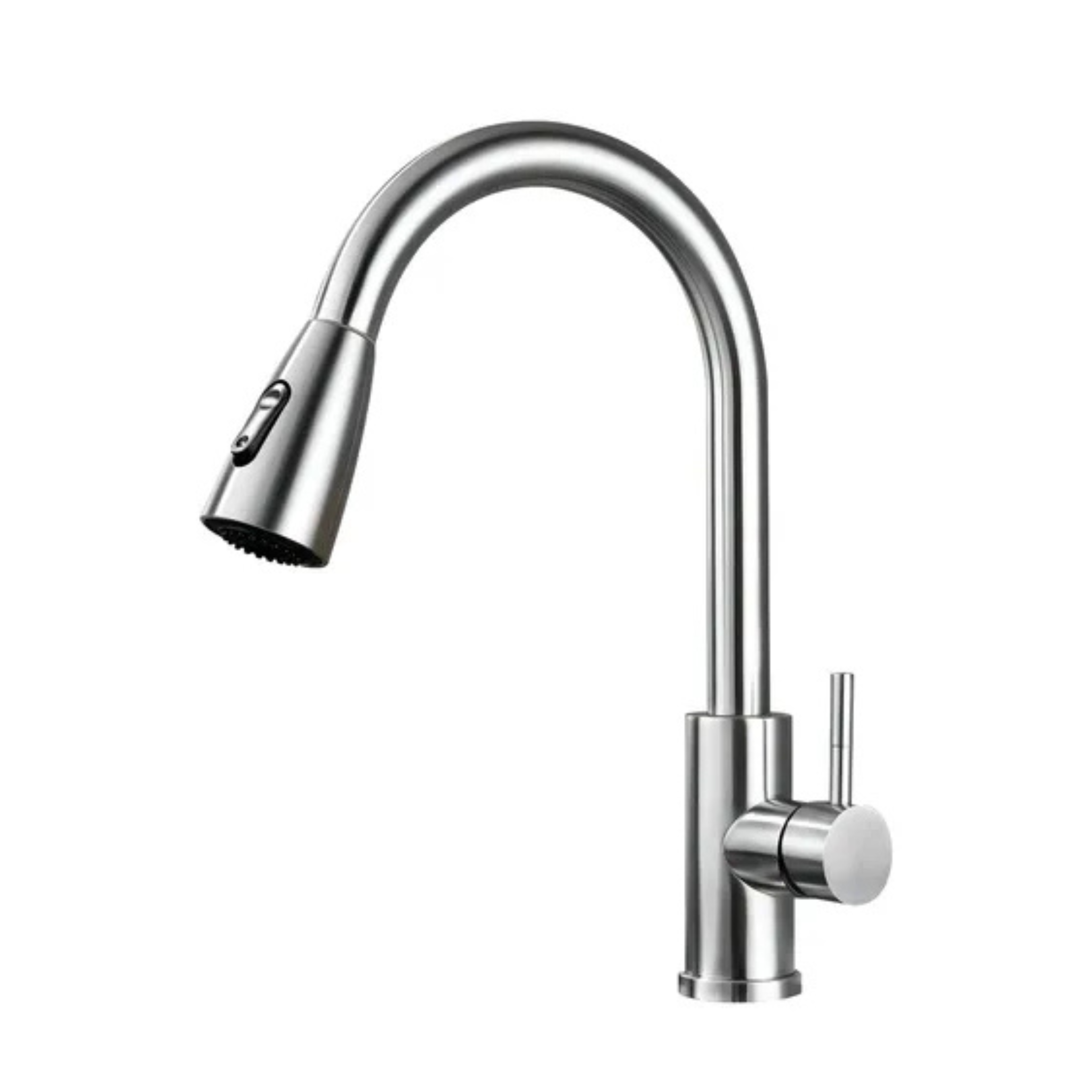 Canilla Monocomando Extensible Cocina 304 Acero Inoxidable Gris Mate