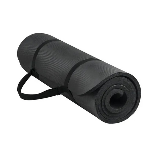 Colchoneta de Yoga Pilates Gimnasia con Cinta Transportadora 10mm Color Negro