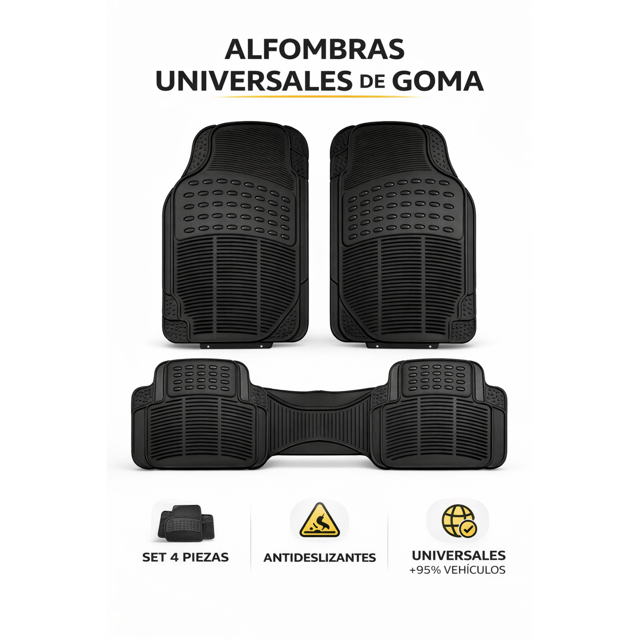 Alfombras De Goma Universales Para Auto Camioneta Antidesliz