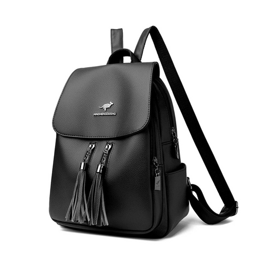 Mochila Importada Para Dama de Cuero Negro