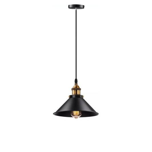 Lámpara Techo Colgante 26cm Metal Vintage Calidad Color Negro individual