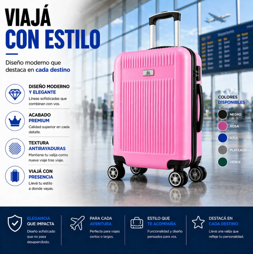 VALIJA CARRY-ON 20” CON USB Y TSA