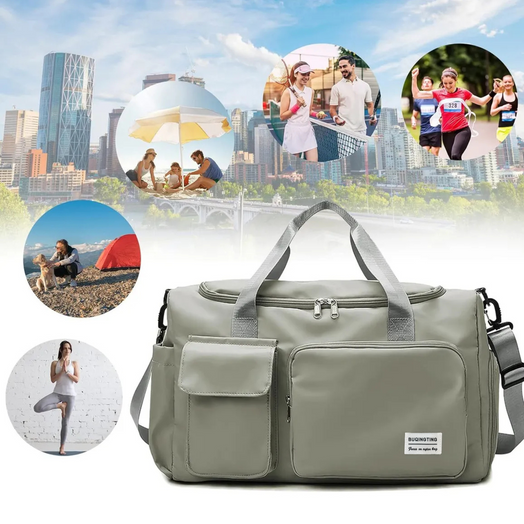Bolso deportivo de viaje o gimnasio color Gris