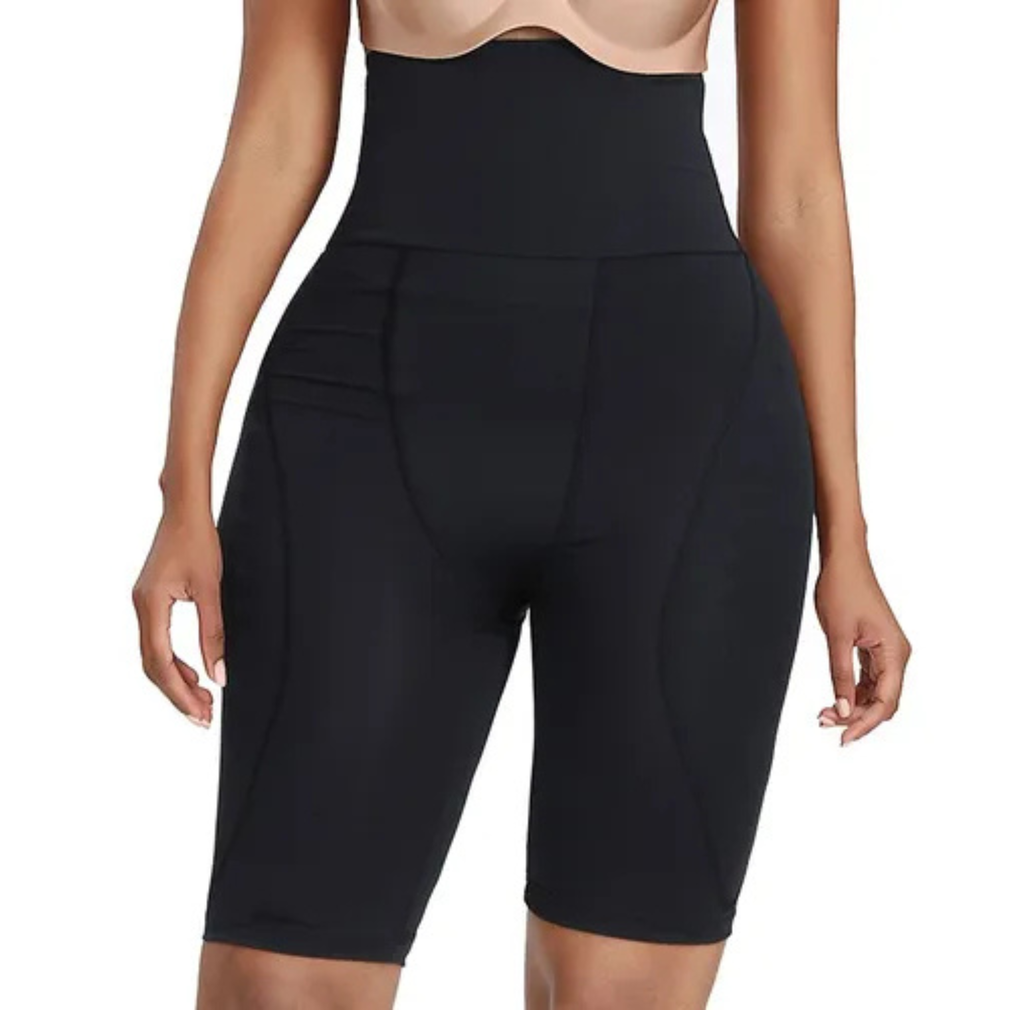 Faja Moldeadora Short Bermuda Cintura Alta Levanta Glúteos Color Negro&Beige cod 1646