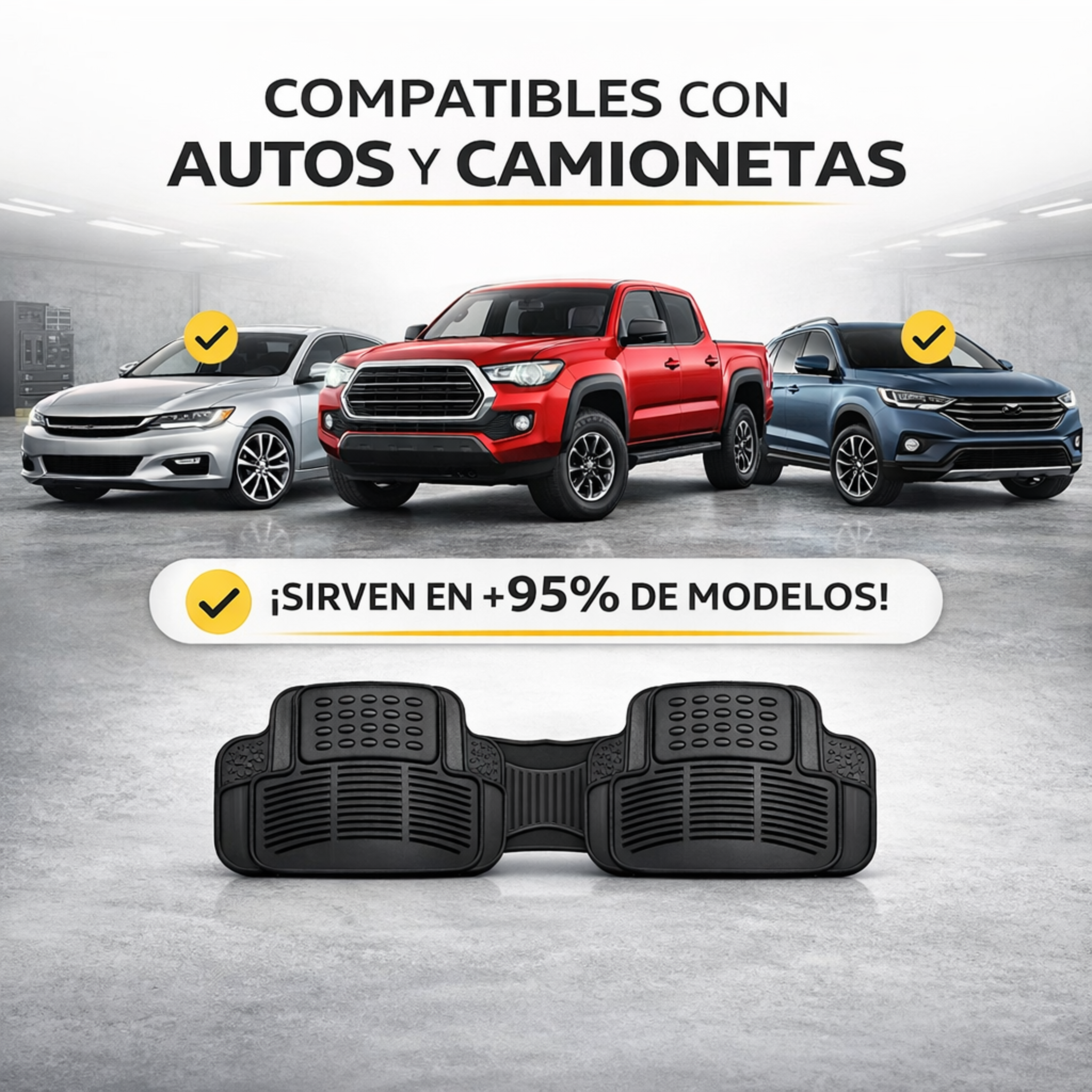 Alfombras De Goma Universales Para Auto Camioneta Antidesliz