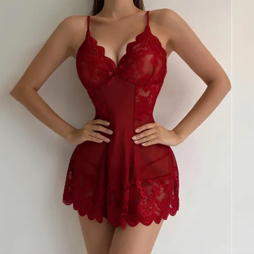 Baby Doll Sexy Lencería cod 2018 Transparencia Incluye color Rojo