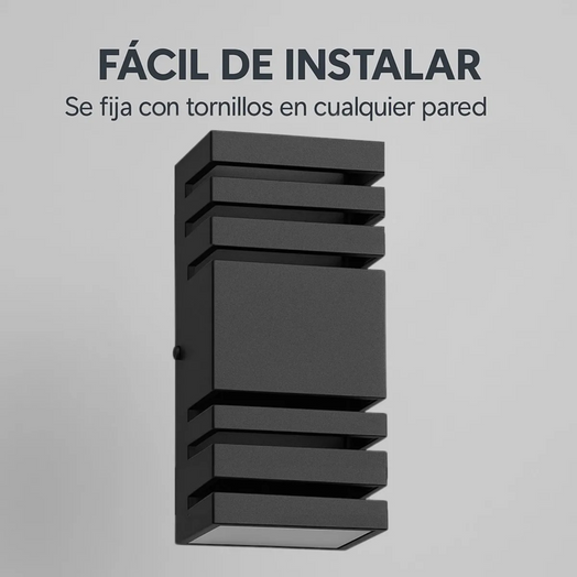 Aplique Spot Exterior Led Integrada Bidireccional Aluminio color Negro