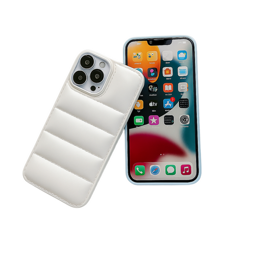 Funda Reforzada Protección para tu Iphone Case Puffer color Blanco