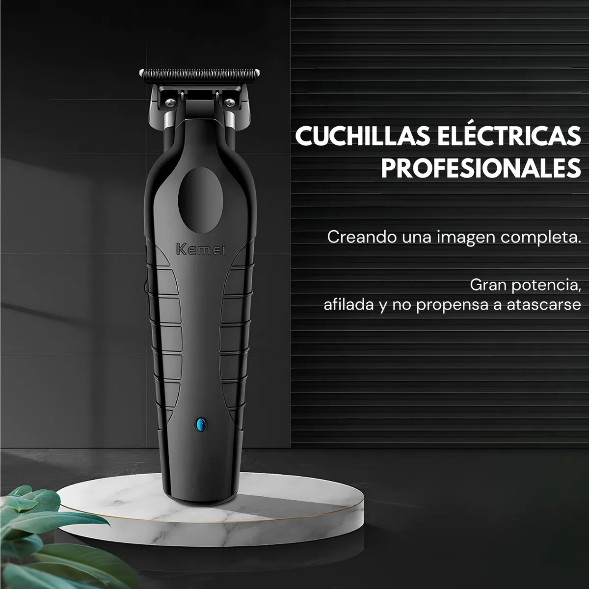 Cortadora De Pelo Profesional Kemei Km-2299 Usb Con Peines Negro