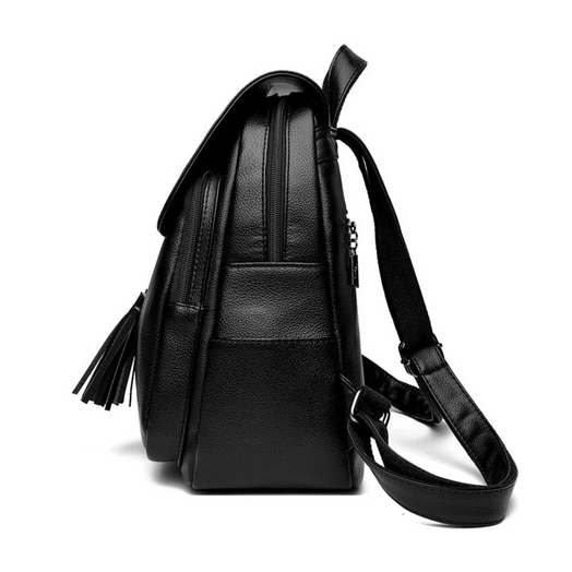 Mochila Importada Para Dama de Cuero Negro