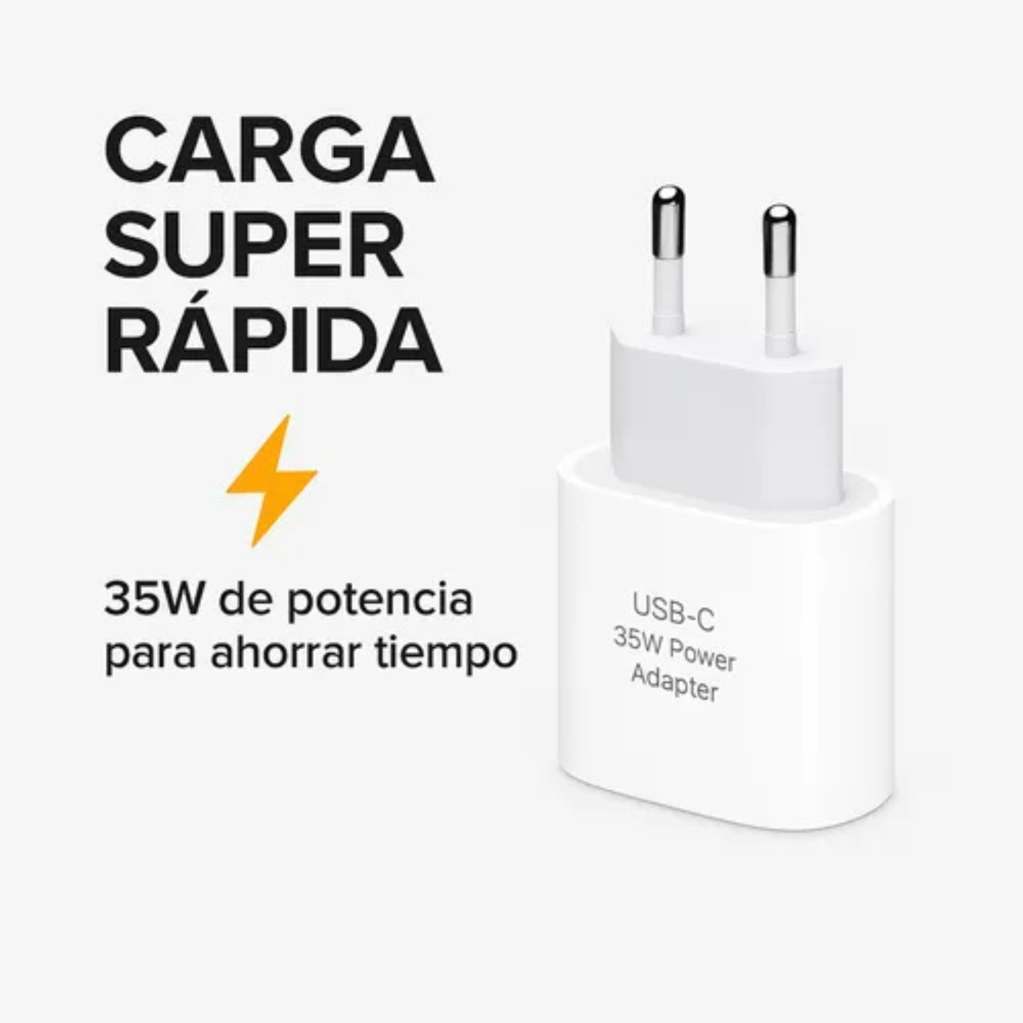 Cargador Para Iphone 11 12 13 14 35w Súper Rápido + Cable 1m Blanco