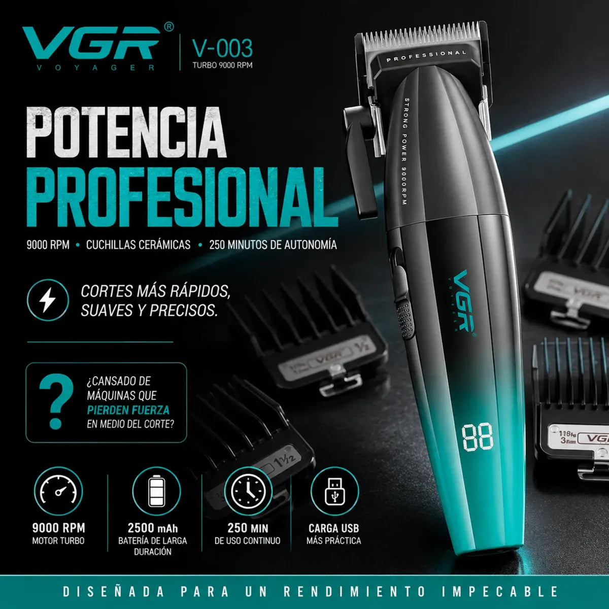 Máquina Profesional Corta Pelo VGR V-003