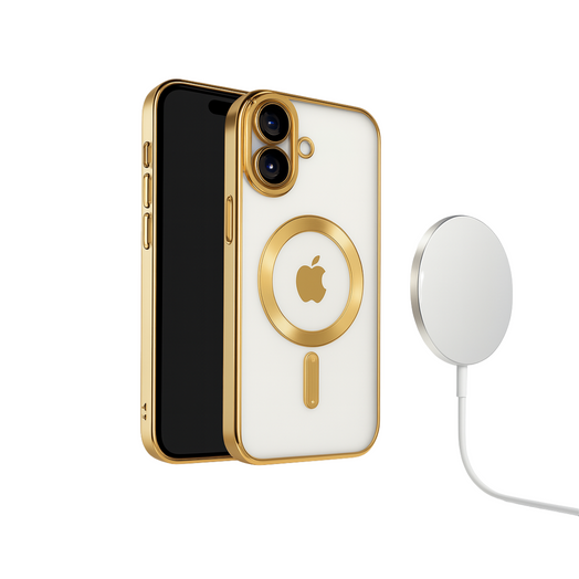 Case Funda Magsafe Magnética Para Iphone color Dorado