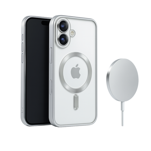 Case Funda Magsafe Magnética Para Iphone color Plateado