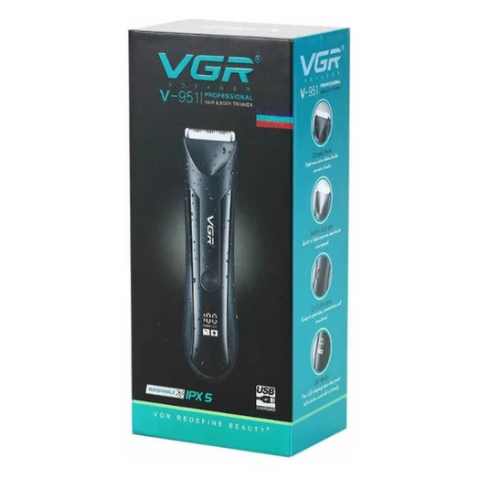 Afeitadora Recortadora Corporal Íntima Cerámica Usb Vgr V951 Negro