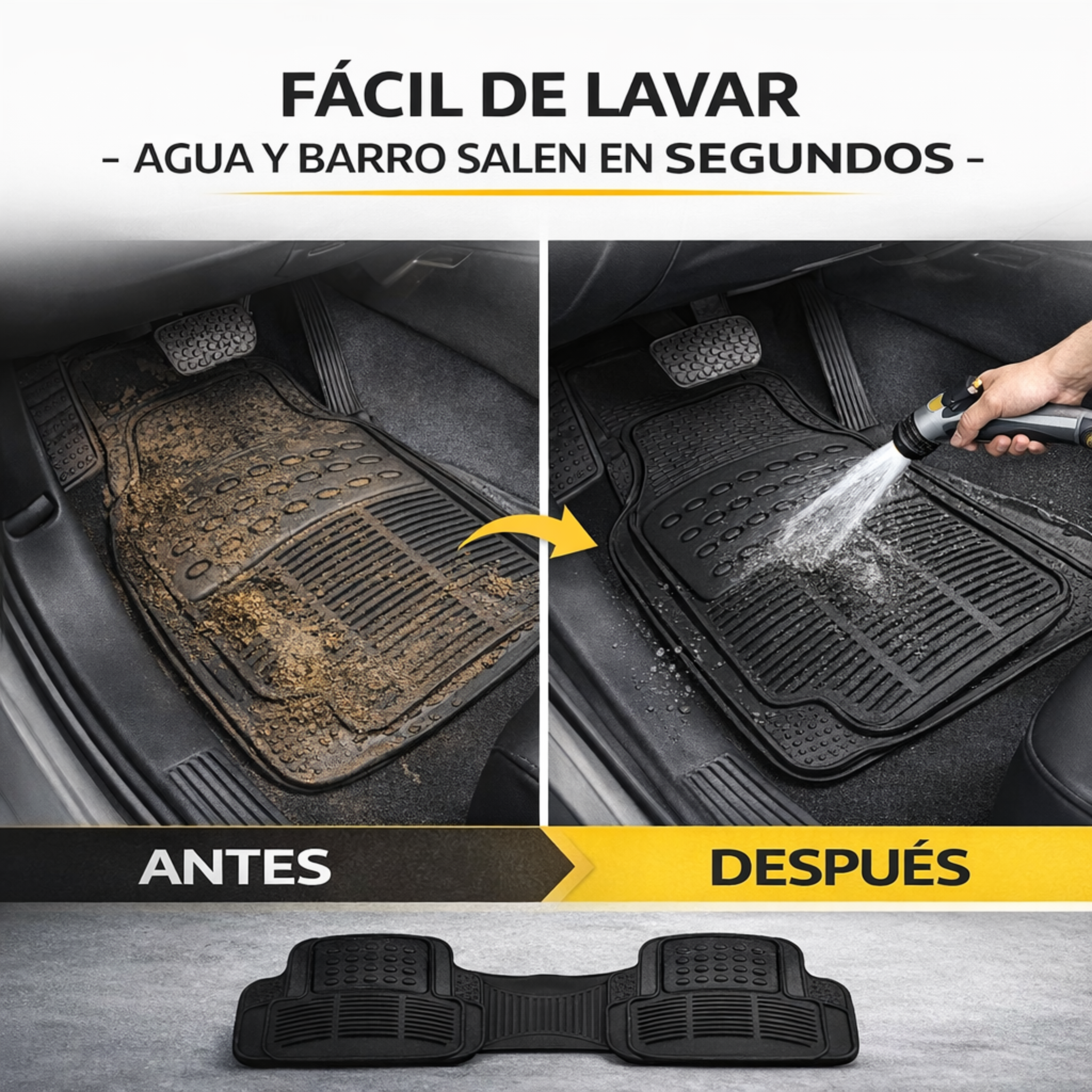 Alfombras De Goma Universales Para Auto Camioneta Antidesliz