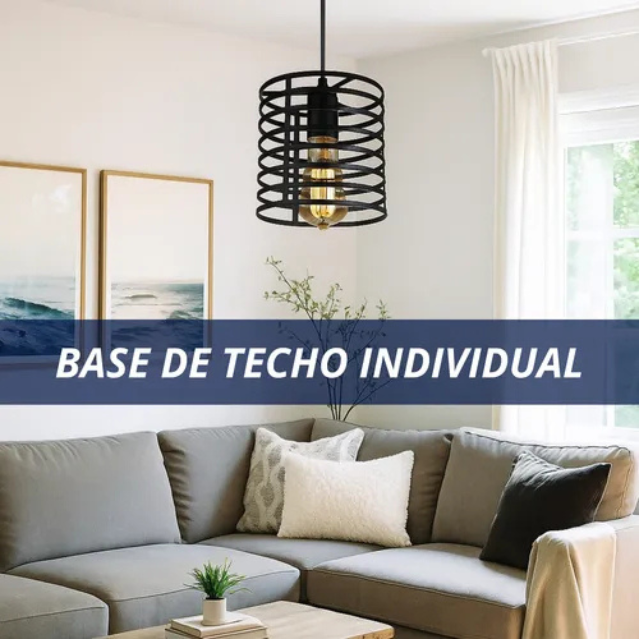 Portalámpara Colgante De Techo Vintage Retro Cilindro Pack X2