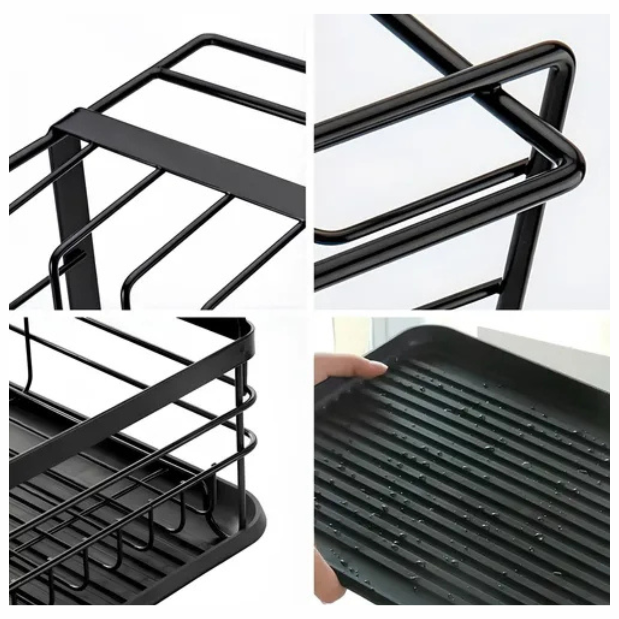 Escurridor Escurre Seca Platos 2 Niveles Extraíble Reforzado Negro