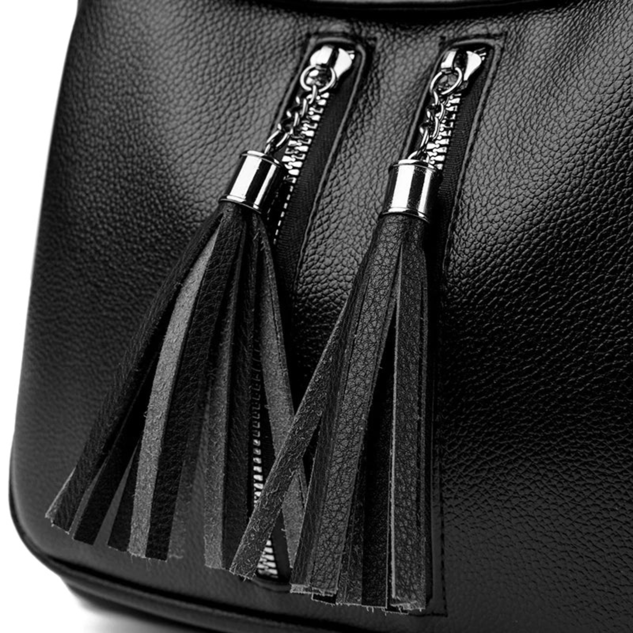 Mochila Importada Para Dama de Cuero Negro