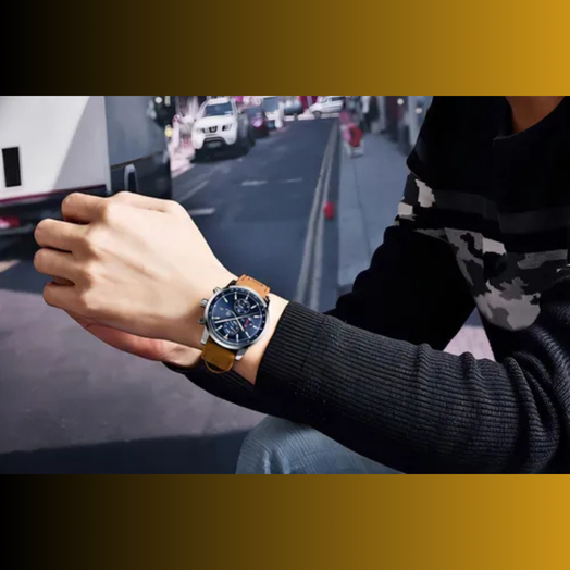 Benyar Reloj Blue para hombre, correa de piel y cristal de cuarzo