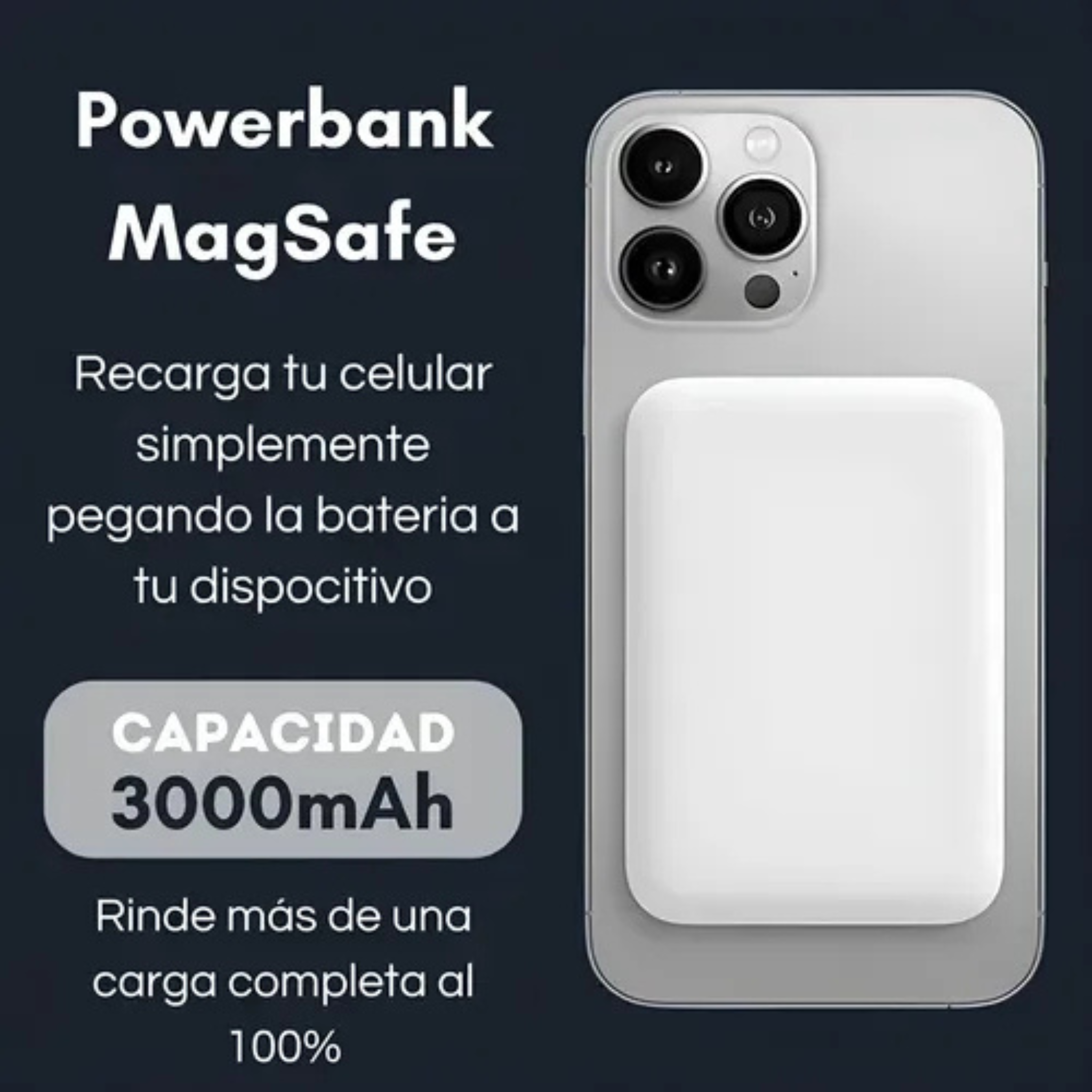 Power Bank Batería Portátil Magnética 3000 Mah Para Iphone