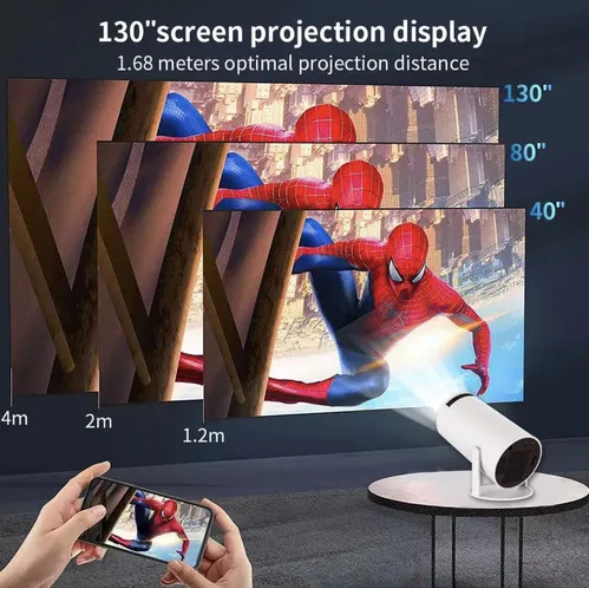Proyector mini Smart Projector Led Full HD projetor portatil Smart Led Full HD 200Ansi