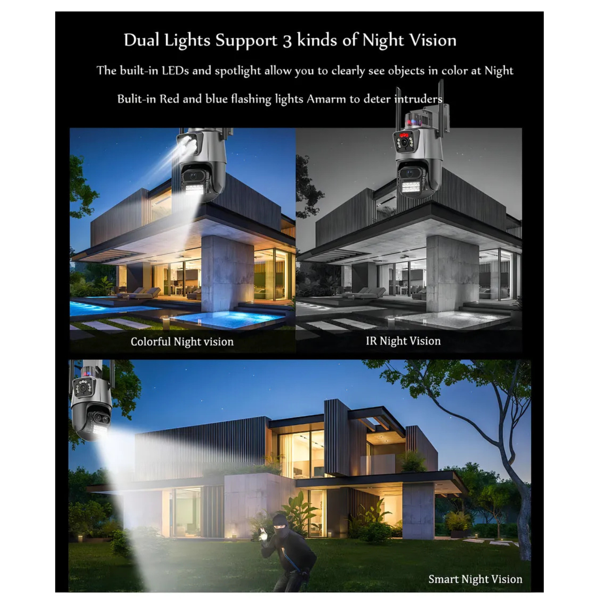 Cámara con Alarma para Exterior