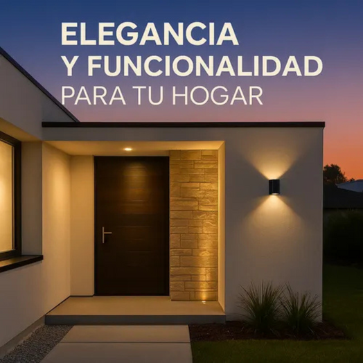 Aplique Luz Exterior Curvo Pared Unidireccional Resiste Agua
