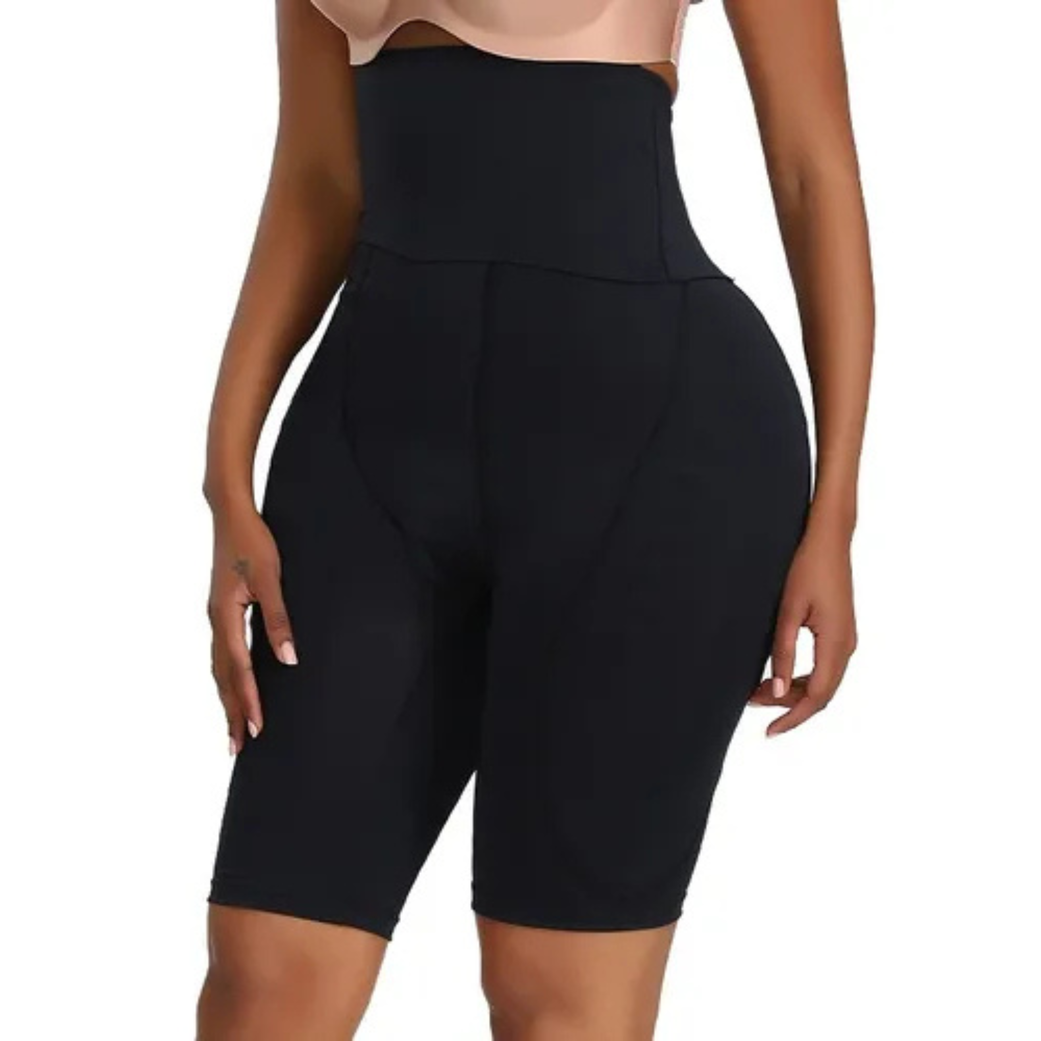 Faja Moldeadora Short Bermuda Cintura Alta Levanta Glúteos Color Negro&Beige cod 1646