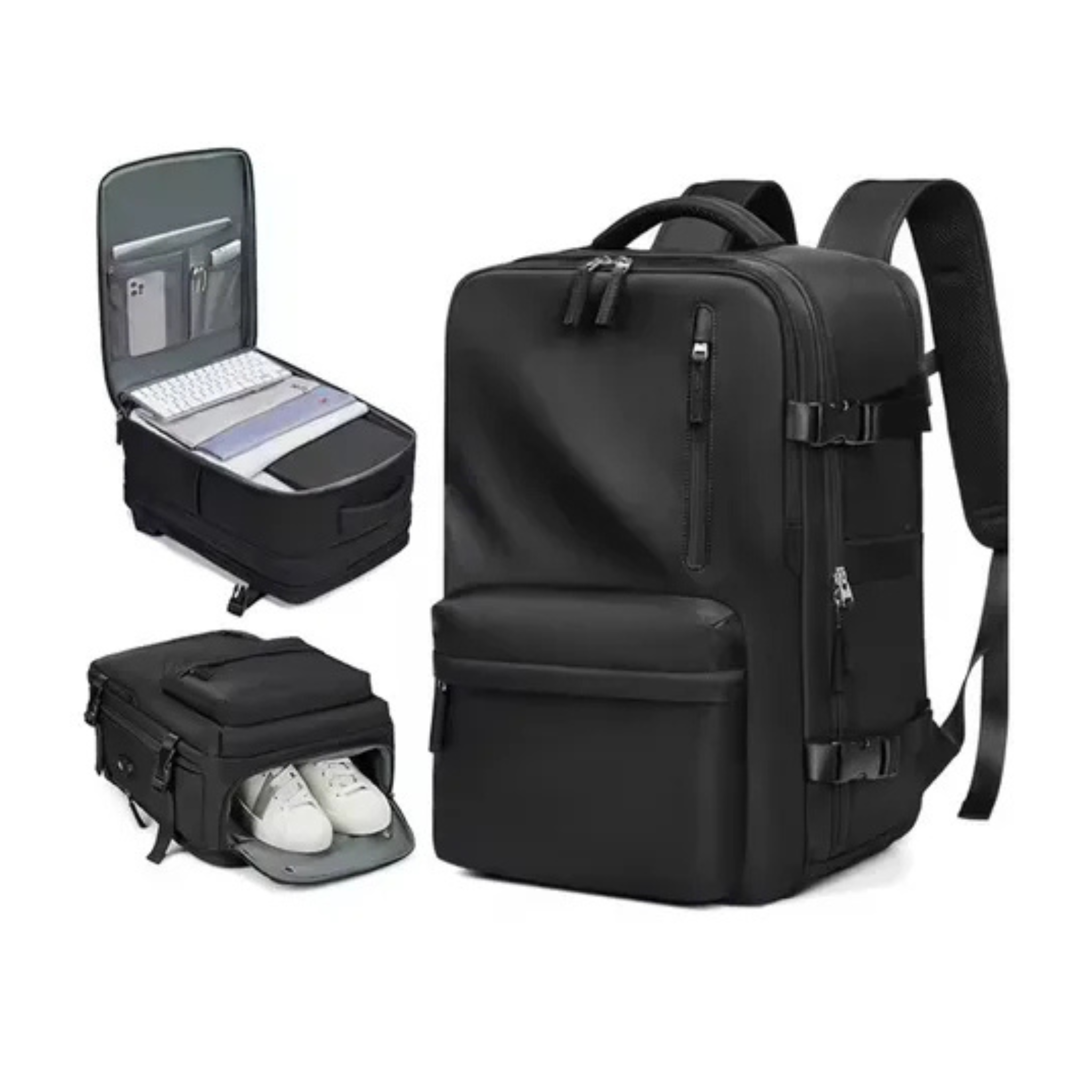 Mochila Viaje Carry On Viral Notebook Aprobada para Avión Mochila color Negro