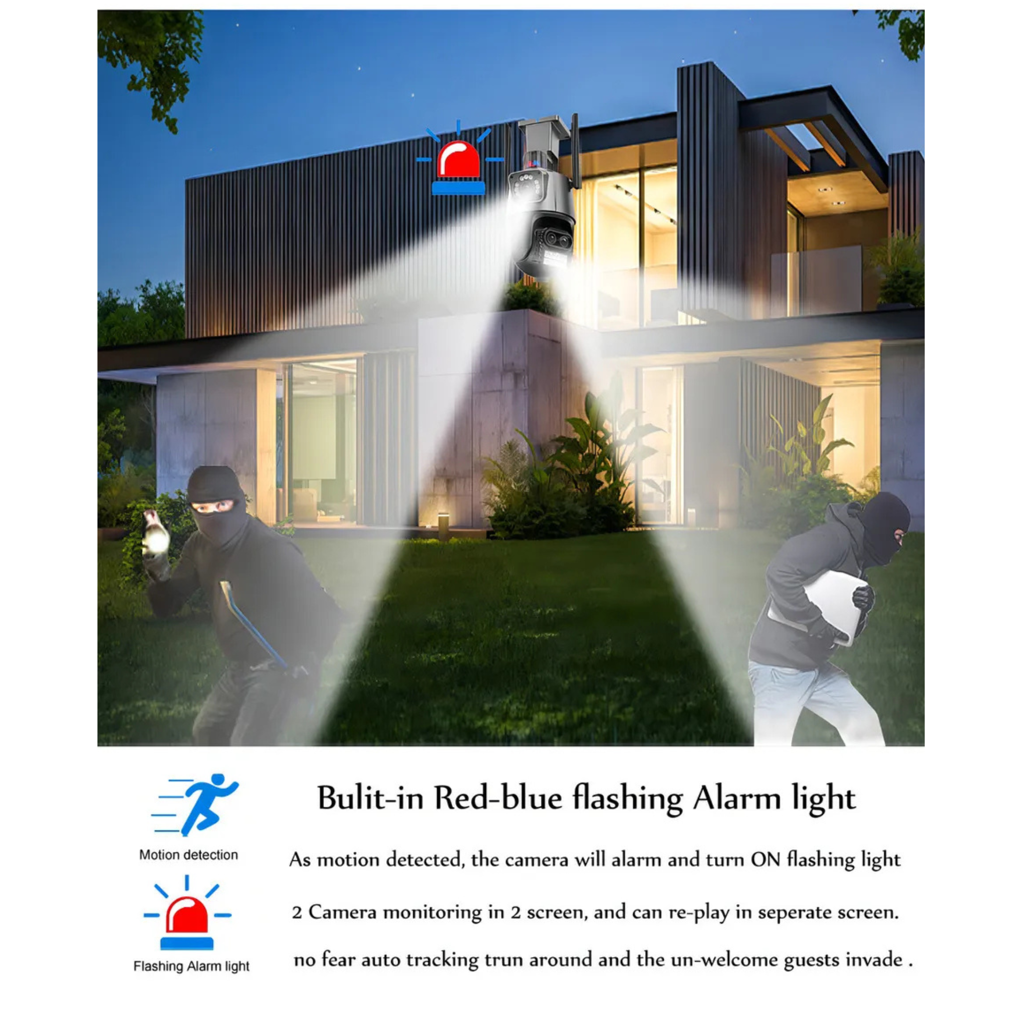 Cámara con Alarma para Exterior