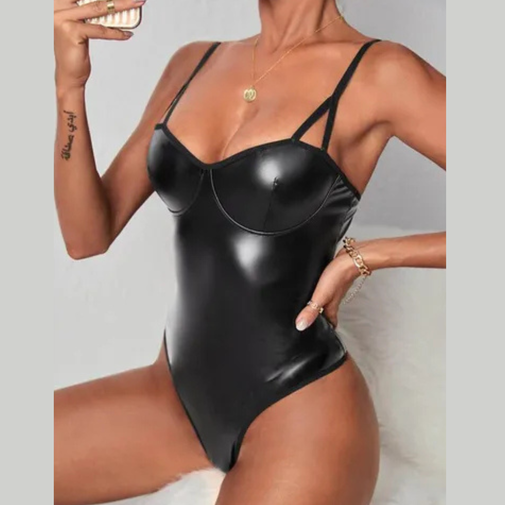 Body Berlín Engomado Super Sexy Color Negro Talles L & XL Negro 2434