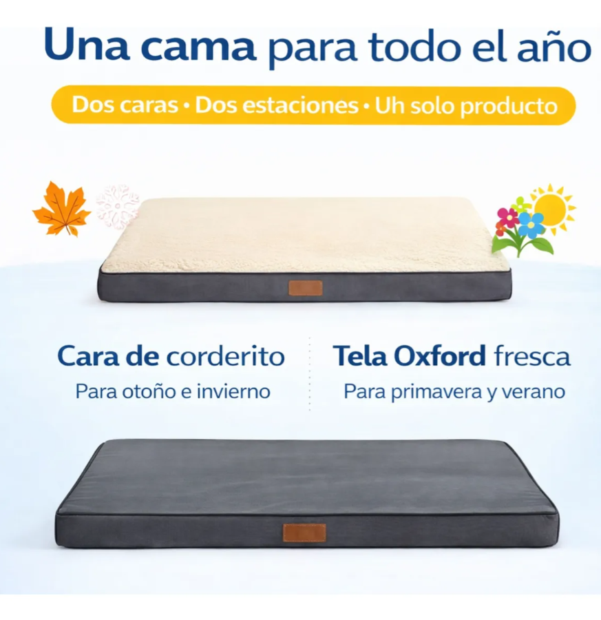 Cama Ortopédica Para Mascotas Invierno/Verano
