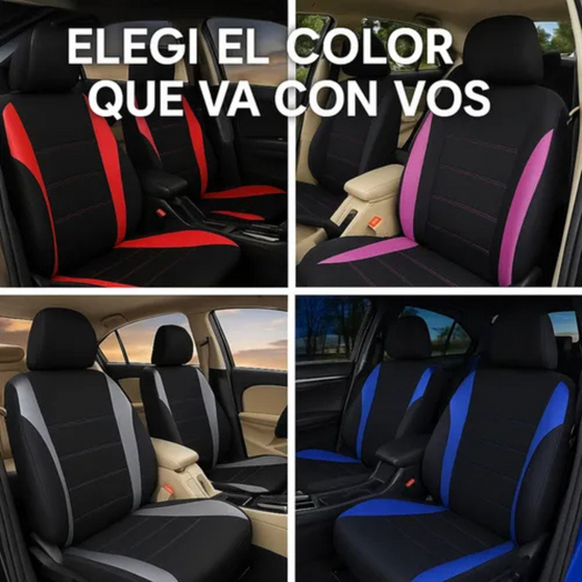 Juego Completo Fundas Cubre Asientos para Auto Varios Colores