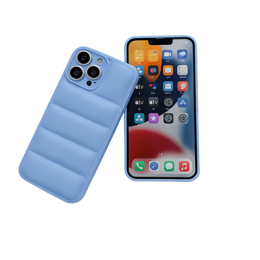 Funda Reforzada Protección para tu Iphone Case Puffer color Azul