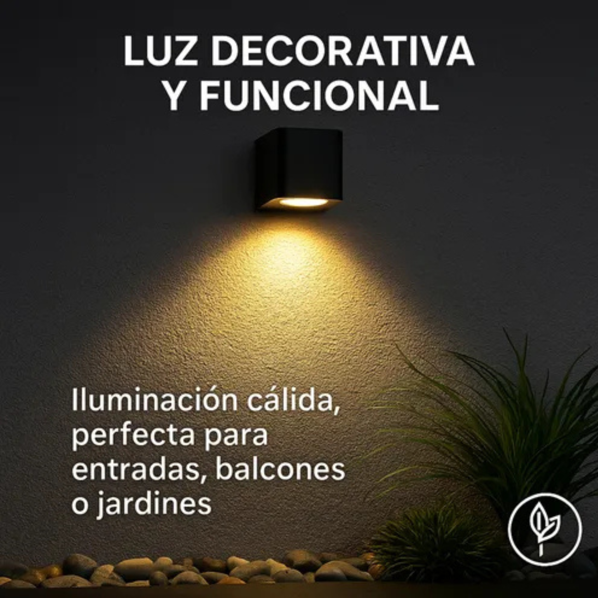Aplique Luz Exterior Curvo Pared Unidireccional Resiste Agua